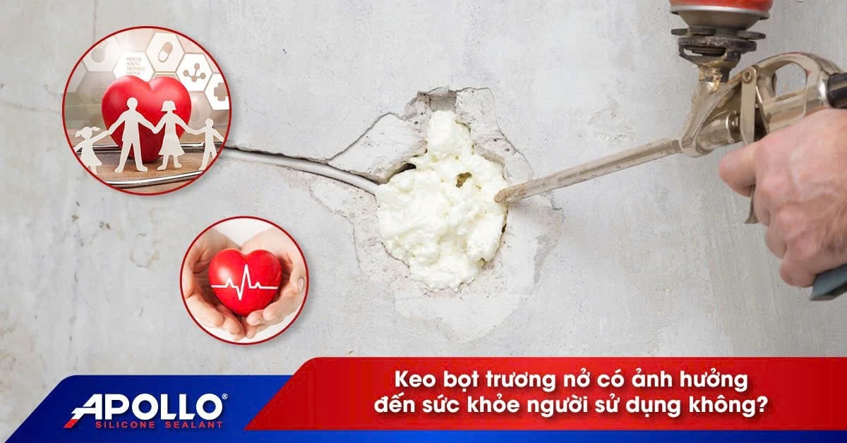 Trám bít lỗ hỏng trên tường bằng keo apollo foam