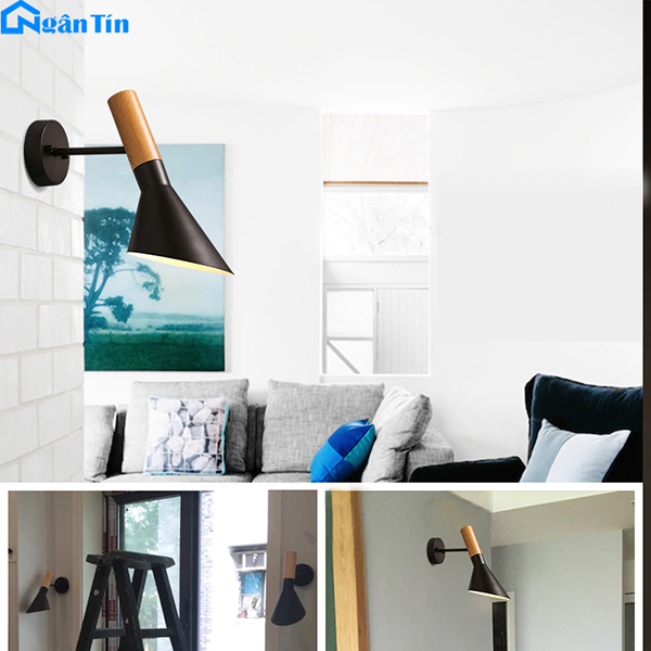 Đèn gắn tường trang trí nhà đẹp giá rẻ bất ngờ 7 Đèn Led Treo Tường Gắn Tường Tranh Trí Trong Nhà Cầu Thang E27 220V GTCN94 Ngân Tín (Tặng kèm 1 bóng Led Edison 4W)