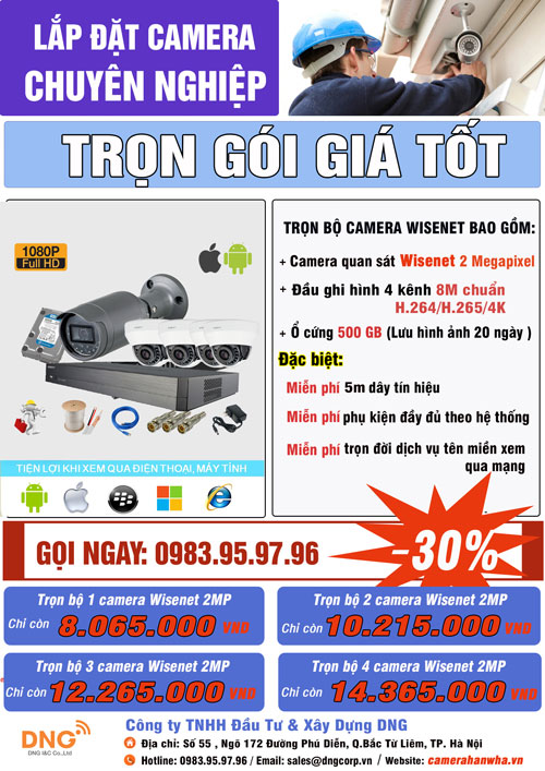 Báo giá bộ camera an ninh samsung