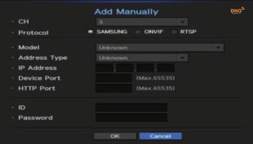 Màn hình khi gán thủ công