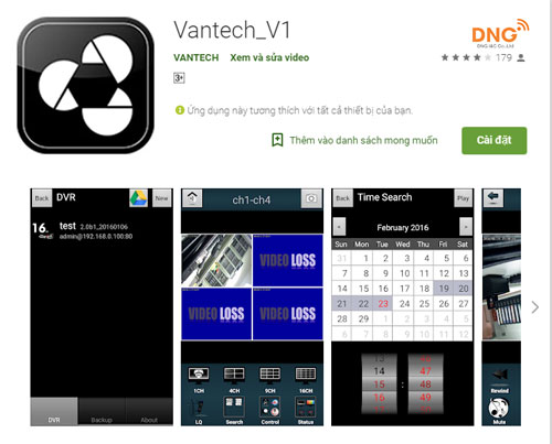 Xem phần mềm camera VanTech - V1