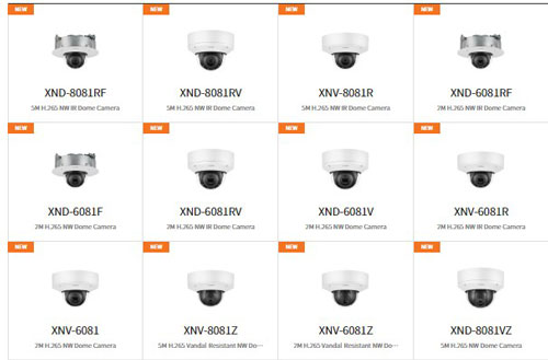 Một số sản phẩm dòng X series camera Wisenet