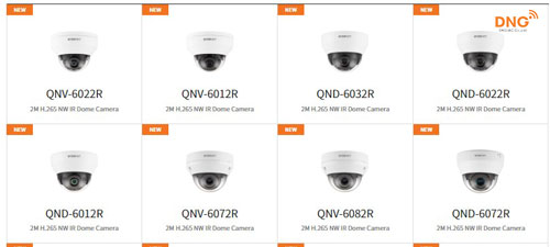 Một số sản phẩm thuộc Q series camera Wisenet