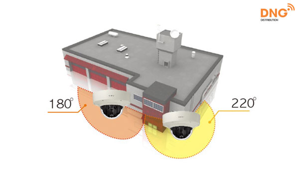 camera ngoài trời 180 độ PNM-9030V có thể xem góc 180 độ và 220 độ