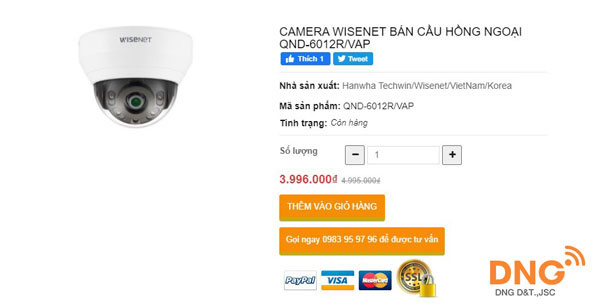 Giá bán lẻ của Camera QND-6012R