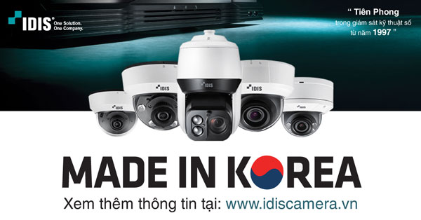 IDIS camera cũng là thương hiệu camera Hàn Quốc cho camera quan sát nhà xưởng