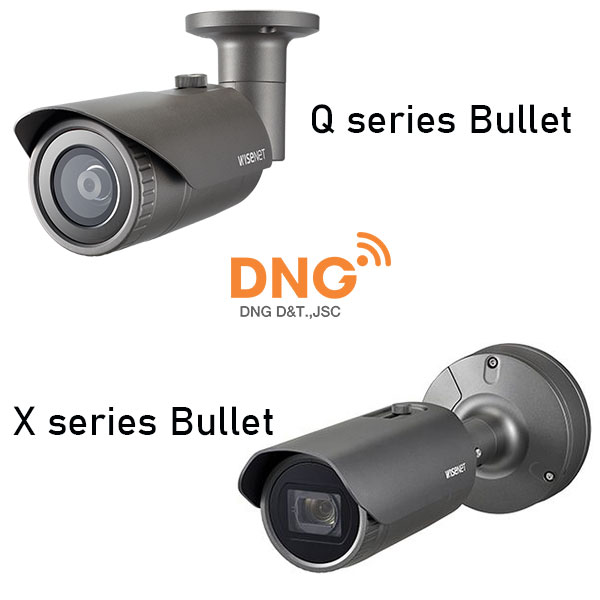 Camera Wisenet 2m H265 NW IR bullet camera Q và X series