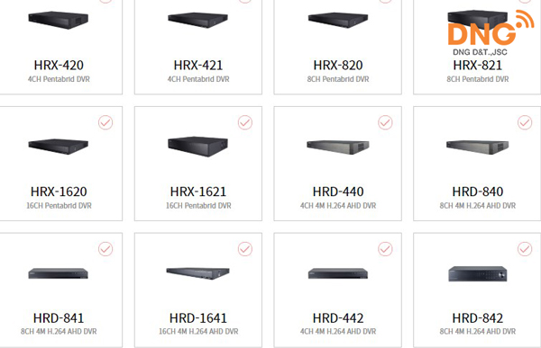 Một số đầu camera Wisenet Pentabrid và AHD