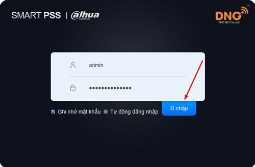 Đăng nhập lại phần mềm Smart PSS