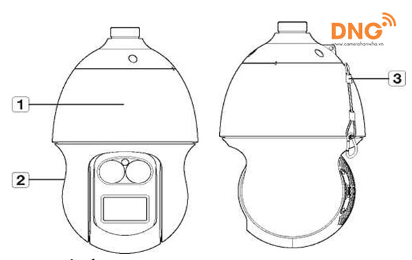 Bước 1 nhận diện các phần của XNP-6250RH/VAP QUAY QUÉT 2MP