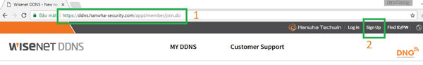 TẠO ACC TRÊN TRANG DDNS CỦA WISENET