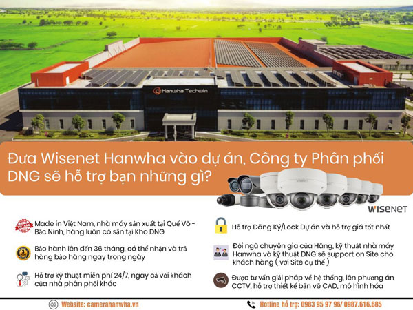 DNG là đơn vị tư vấn và lắp đặt hệ thống CCTV Wisenet giá tốt