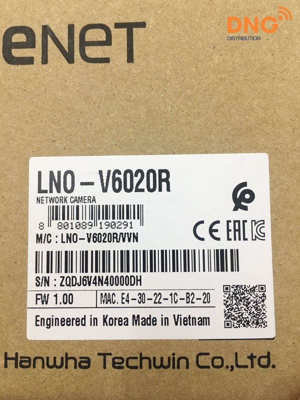 Nhãn ngoài của Wisenet 2MP LNO-V6020R/VVN