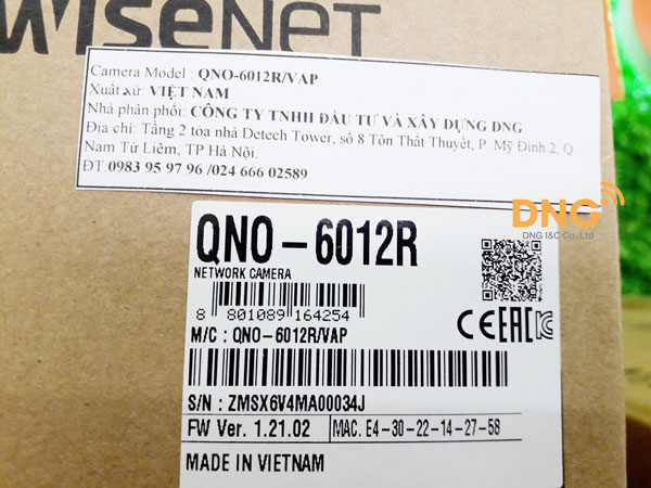 Wisenet đuôi VAP là sản phẩm được sản xuất tại Việt Nam