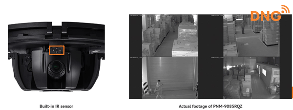 Khả năng cảm biến hồng ngoại cao của Wisenet camera PNM-9085RQZ