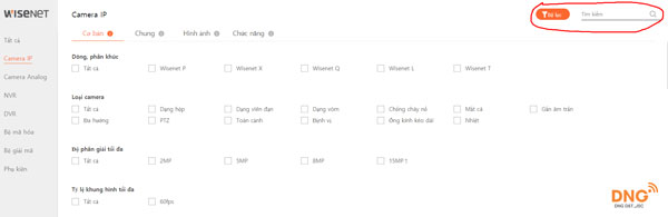 Wisenet toolbox plus giúp lựa chọn sản phẩm tối ưu