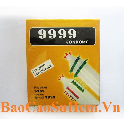 Bao cao su gai có râu 9999 có 2 màu đỏ và vàng