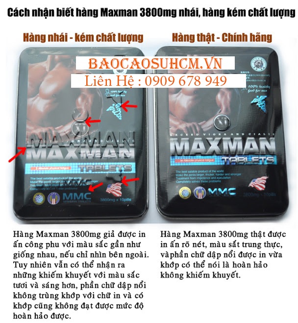 Cách phân biệt Thuốc Maxman 3000mg giả - Kém chất lượng Cách phân biệt Thuốc Maxman 3000mg giả - Kém chất lượng