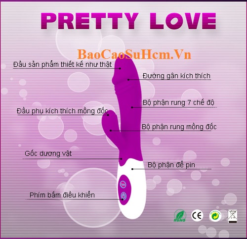 Cấu tạo máy kích thích điểm G Pretty Love