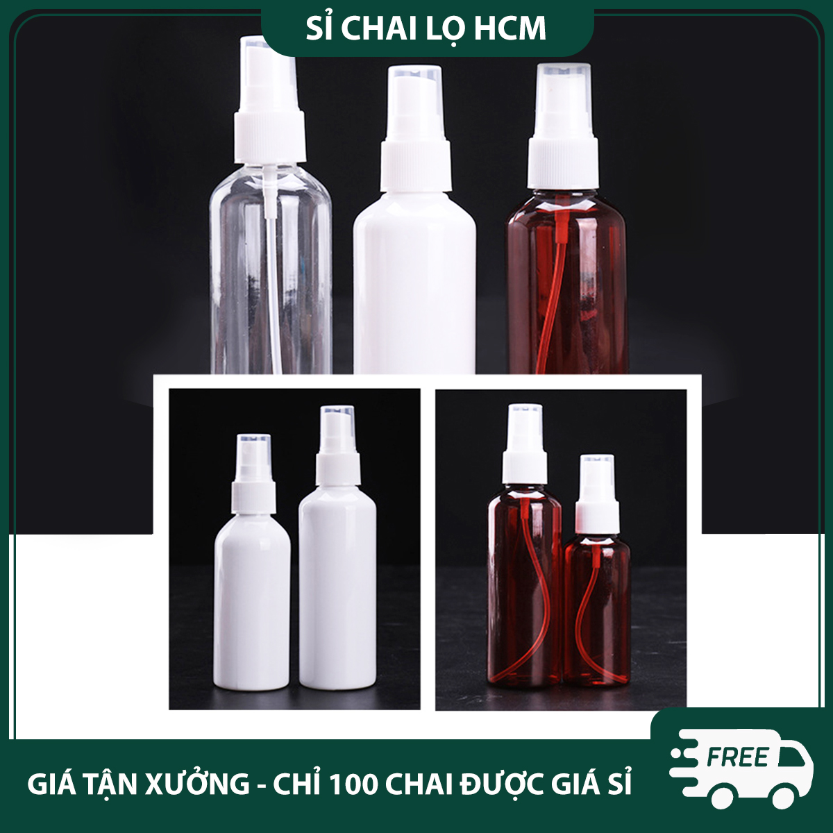 Chai nhựa xịt phun sương 100ml PE01