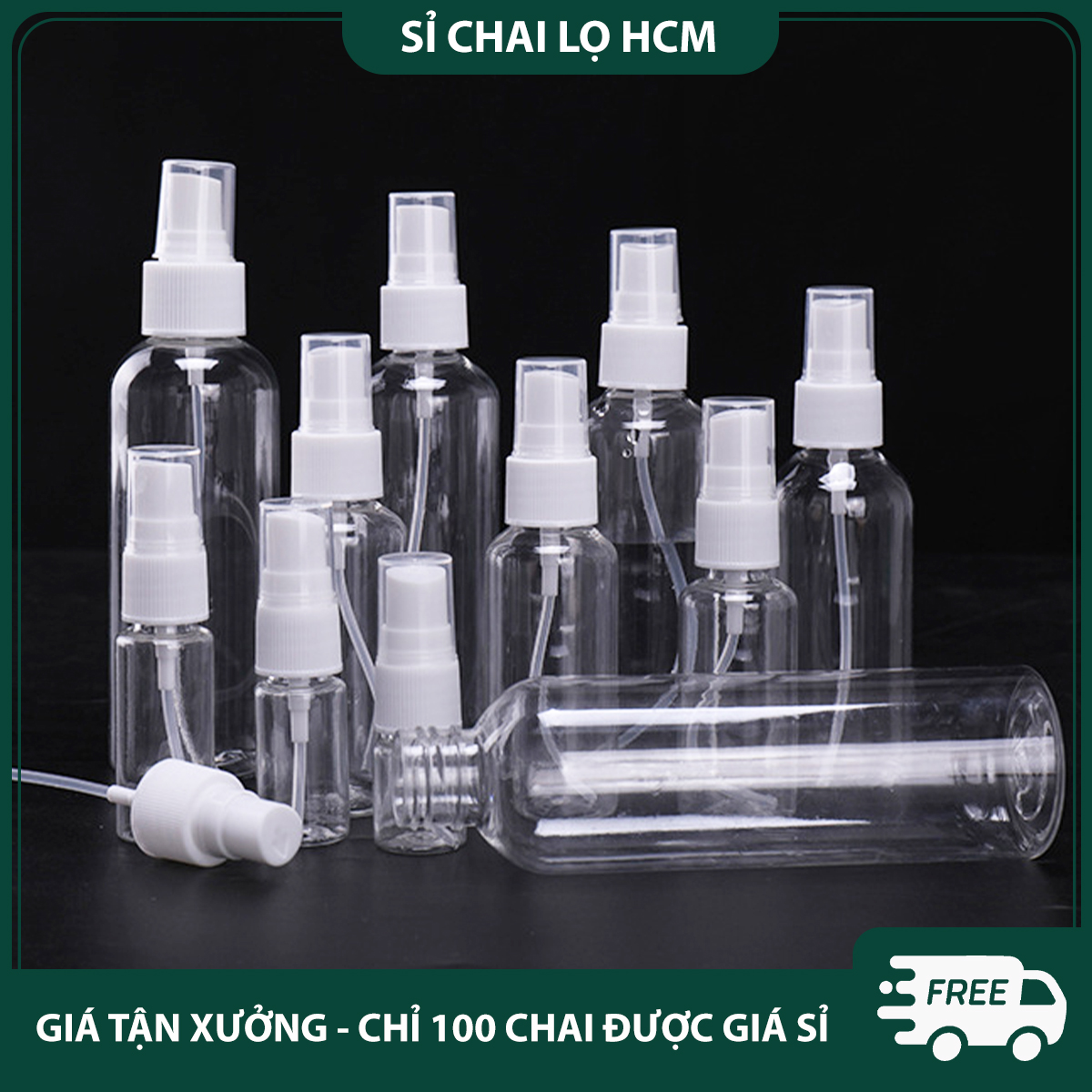 Chai nhựa xịt phun sương 100ml đuực làm từ chất liệu PET