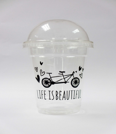 Mẫu in tem dán cốc trà sữa Life is beautiful