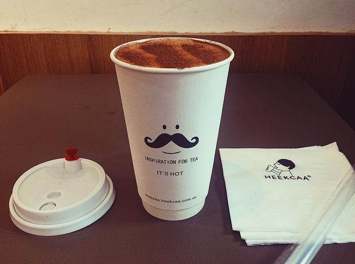 Mẫu in tem nhãn decal dán cốc trà sữa, cafe ông già có râu