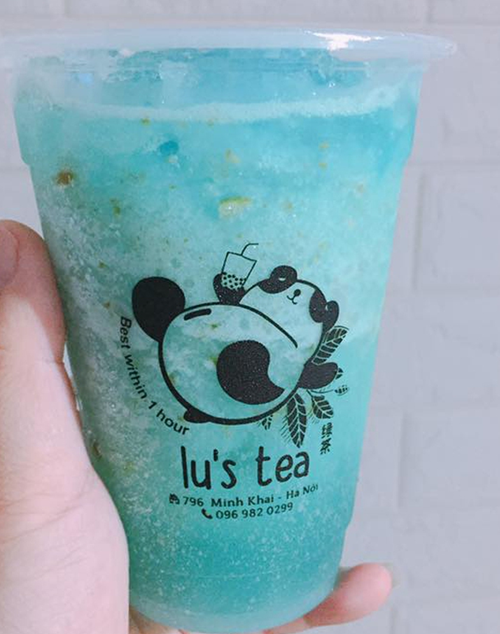 Mẫu in tem nhãn decal dán cốc trà sữa, cafe lu’s tea