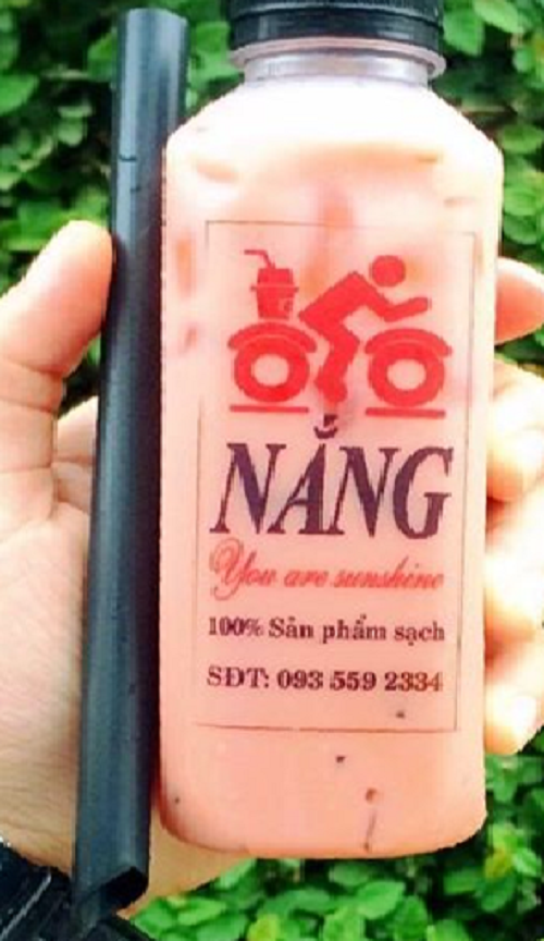 Mẫu in tem nhãn decal dán cốc trà sữa, cafe Nắng thể hiện sự tận tình