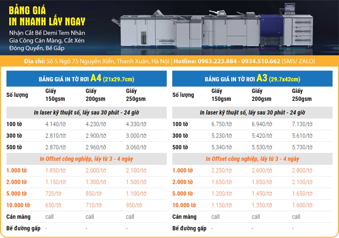 Báo Giá In Tờ Rơi A5, A4, A3 Lấy Nhanh