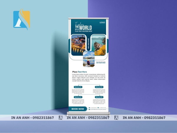 Băng rôn du lịch rực rỡ, giới thiệu điểm đến hấp dẫn và ưu đãi đặc biệt