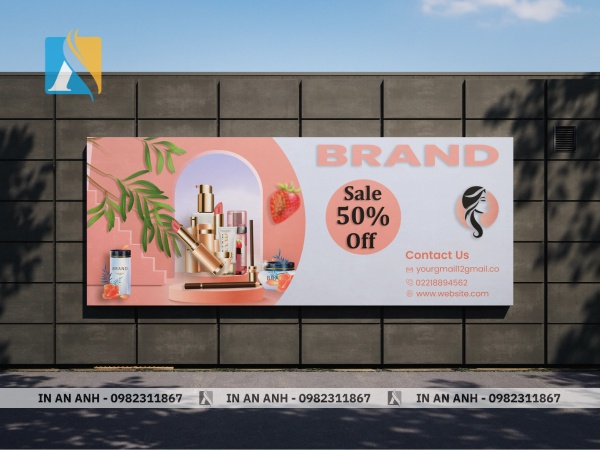Băng rôn giới thiệu sản phẩm sale off, thiết kế bắt mắt, ai nhìn cũng tò mò