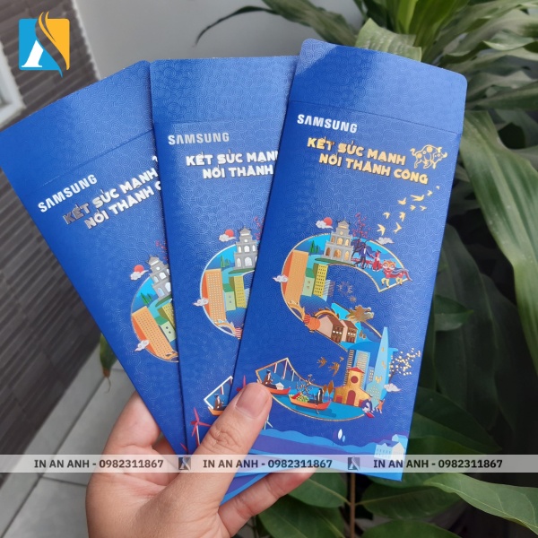 Mẫu bao lì xì của SAMSUNG với slogan nổi bật