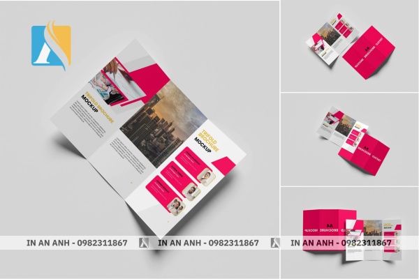 Brochure A4 gấp 3 với tông màu rực rỡ và font chữ ấn tượng