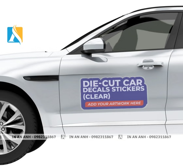 Decal tem xe ô tô dán cửa xe thiết kế theo yêu cầu