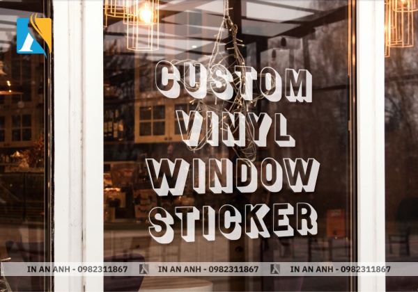 Decal dán kính chữ trắng trang trí mặt tiền cửa hàng