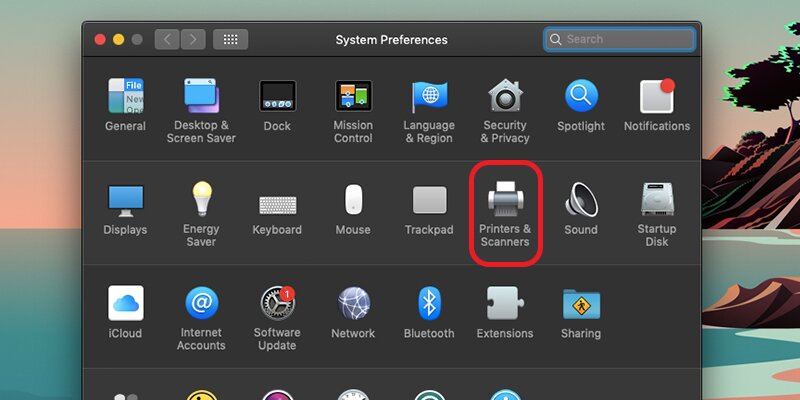 Giao diện khi thực hiện bước 2 hủy lệnh in trên MacOS.