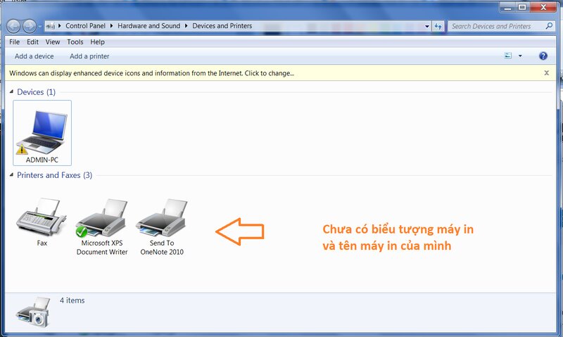 Hình ảnh minh họa việc kiểm tra xem máy tính đã cài driver máy in chưa.