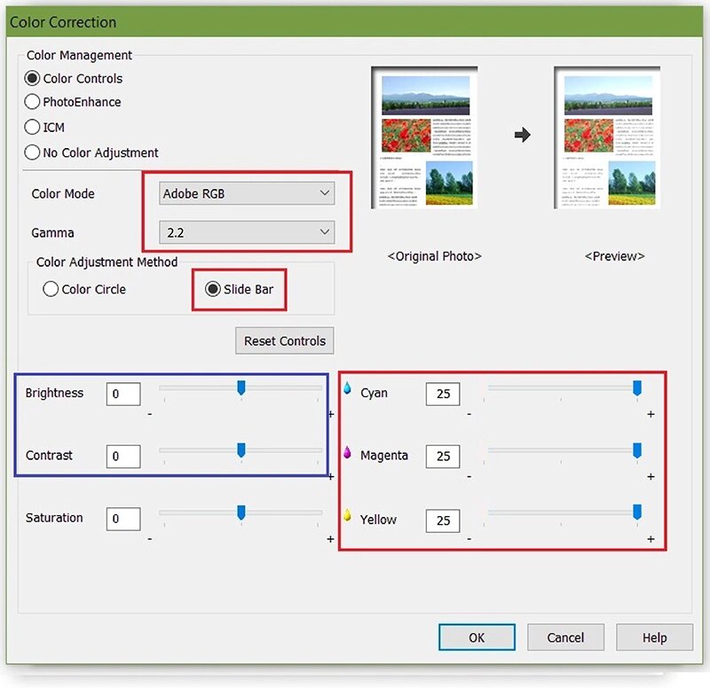 Hình ảnh minh họa một trong các bước cài đặt chế độ in hình đậm cho giấy chuyển nhiệt đế trắng.