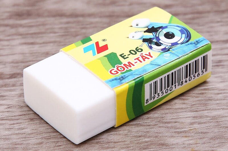 Hình ảnh minh họa về gôm tẩy mực.