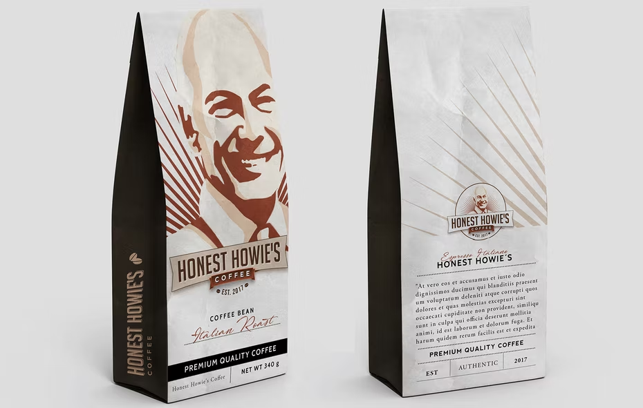 Đây là một ví dụ tuyệt vời khác của Karen Burstein cho Honest Howie’s Coffee