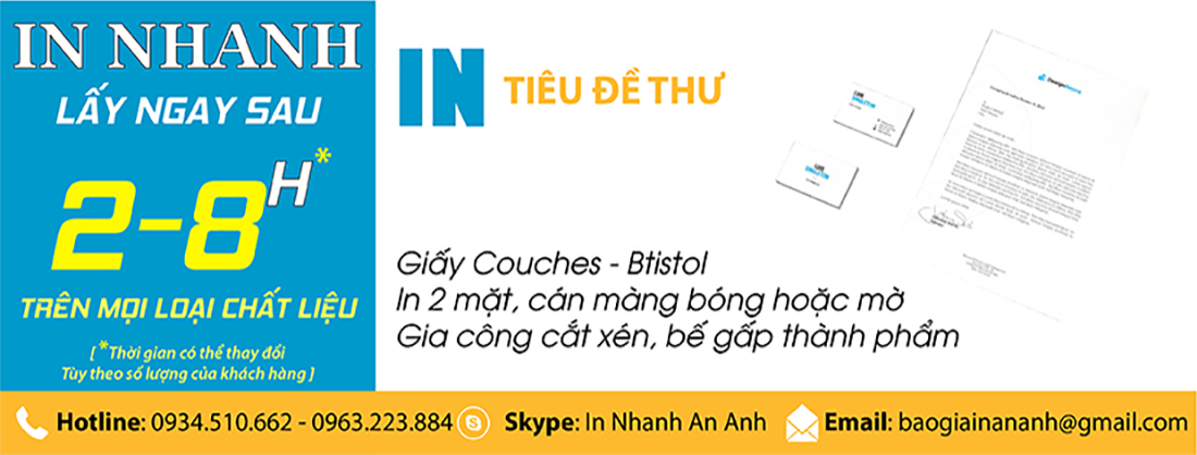 địa chỉ cung cấp dịch vụ in tiêu đề thư nhanh