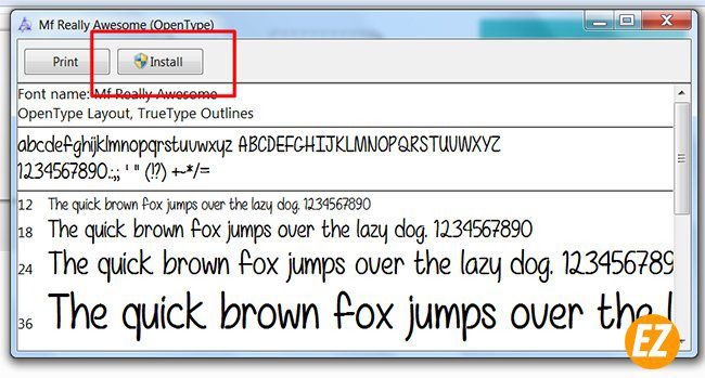 Cách cài phông chữ trực tiếp
