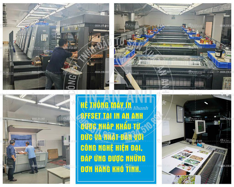 Hệ thống máy in offset hiện đại sản xuất tem nhãn tại xưởng In An Anh