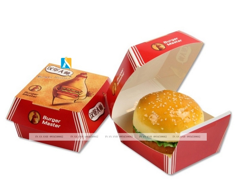 Hộp đựng hamburger làm bằng giấy duplex tạo ấn tượng mạnh mẽ