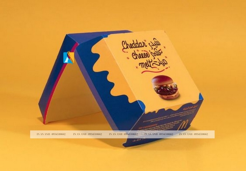 Thiết kế hộp đựng hamburger màu sắc sặc sỡ