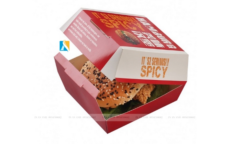 Mẫu hộp đựng hamburger thông dụng