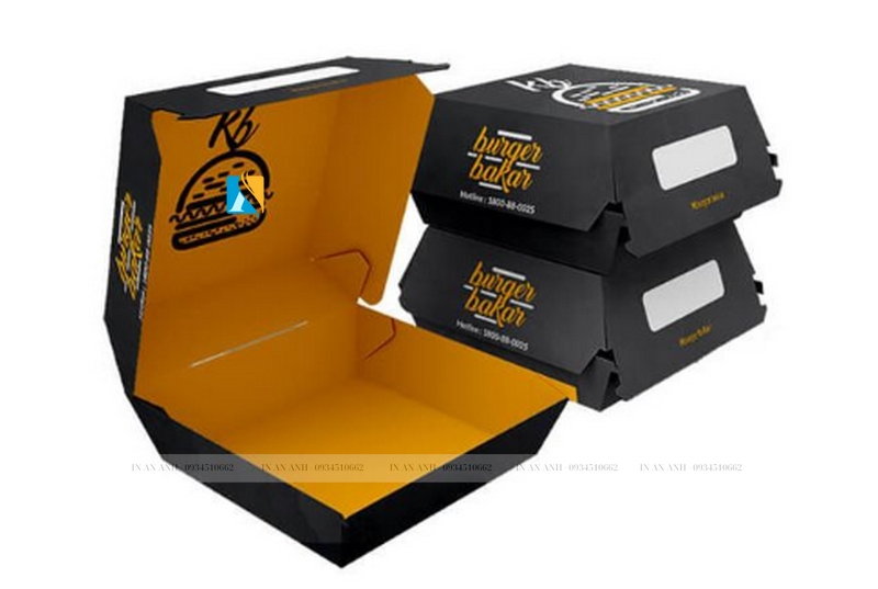 Hộp đựng hamburger thu hút và tạo điểm nhấn cho thương hiệu