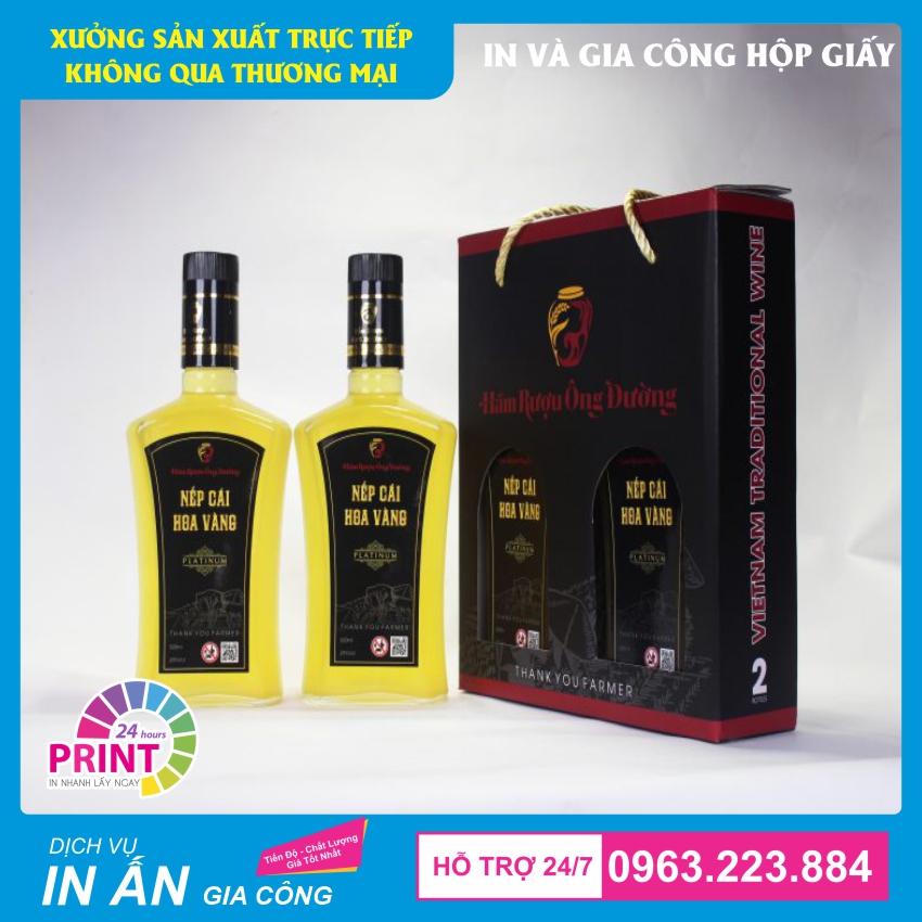 in tem nhãn dán chai đựng rượu