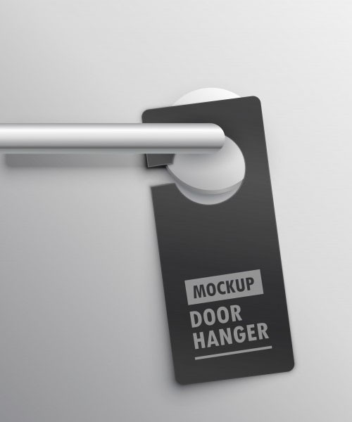 Hình ảnh quảng cáo bằng móc treo cửa